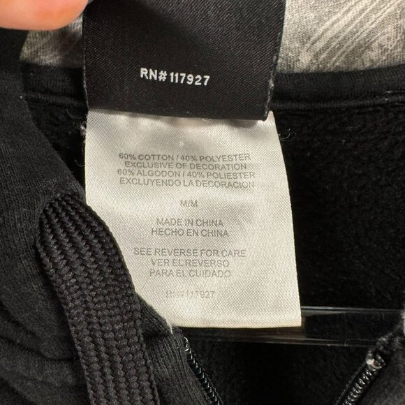 Vintage And1 Mens Black Basketball Hoodie With Zip Front & Pockets Y2K 90s READ - Picture 12 of 13